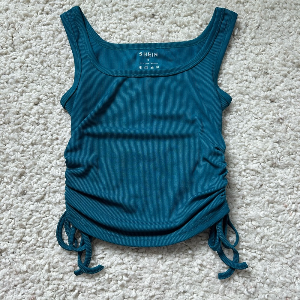 SHEIN Drawstring Ruched Side Tank Top